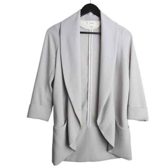 Aritzia Wilfred Chevalier Open Front Blazer Jacket Light Taupe Size 4 - Picture 1 of 7